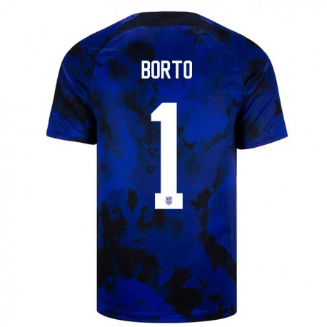 Kandiny Niño Camiseta Estados Unidos Alexander Borto #1 Azul Real 2ª Equipación 22-24 La Camisa Chile