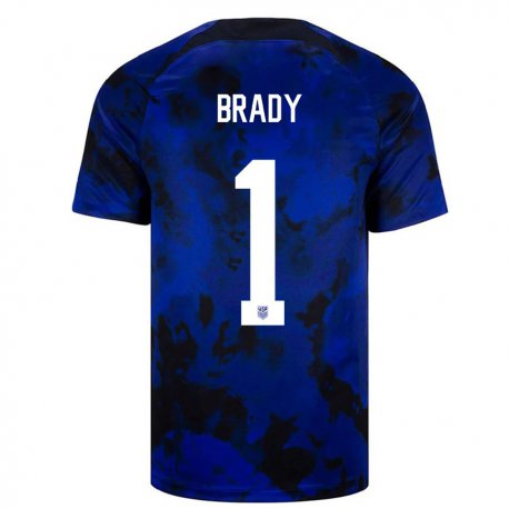 Kandiny Niño Camiseta Estados Unidos Chris Brady #1 Azul Real 2ª Equipación 22-24 La Camisa Chile