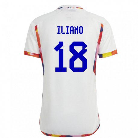 Kandiny Niño Camiseta Bélgica Isabelle Iliano #18 Blanco 2ª Equipación 22-24 La Camisa Chile
