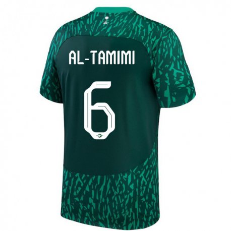 Kandiny Niño Camiseta Arabia Saudita Maryam Al Tamimi #6 Verde Oscuro 2ª Equipación 22-24 La Camisa Chile