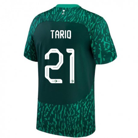 Kandiny Niño Camiseta Arabia Saudita Juri Tariq #21 Verde Oscuro 2ª Equipación 22-24 La Camisa Chile
