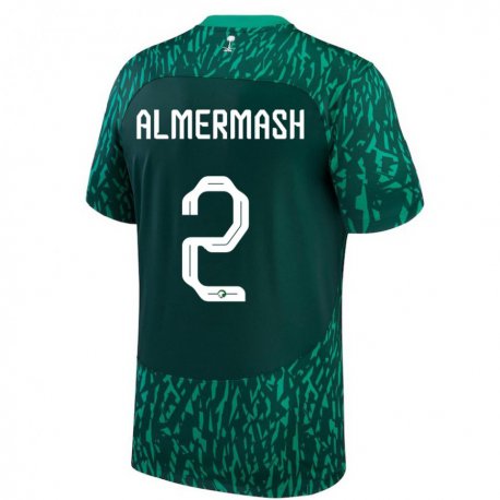 Kandiny Niño Camiseta Arabia Saudita Oama Almermash #2 Verde Oscuro 2ª Equipación 22-24 La Camisa Chile