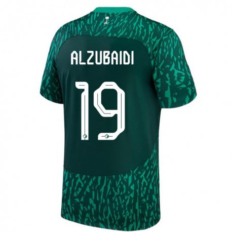 Kandiny Niño Camiseta Arabia Saudita Yaseen Alzubaidi #19 Verde Oscuro 2ª Equipación 22-24 La Camisa Chile