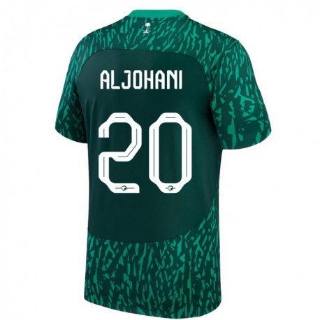Kandiny Niño Camiseta Arabia Saudita Ziyad Aljohani #20 Verde Oscuro 2ª Equipación 22-24 La Camisa Chile