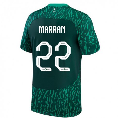 Kandiny Niño Camiseta Arabia Saudita Mohammed Marran #22 Verde Oscuro 2ª Equipación 22-24 La Camisa Chile