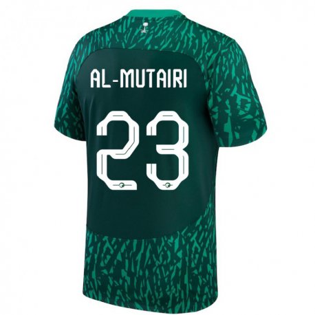 Kandiny Niño Camiseta Arabia Saudita Turki Al Mutairi #23 Verde Oscuro 2ª Equipación 22-24 La Camisa Chile