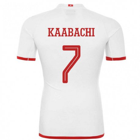 Kandiny Niño Camiseta Túnez Ella Kaabachi #7 Blanco 2ª Equipación 22-24 La Camisa Chile
