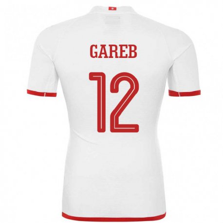 Kandiny Niño Camiseta Túnez Adem Gareb #12 Blanco 2ª Equipación 22-24 La Camisa Chile