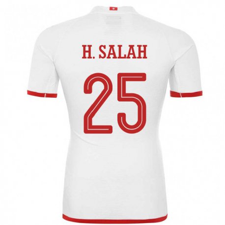 Kandiny Niño Camiseta Túnez Heni Ben Salah #25 Blanco 2ª Equipación 22-24 La Camisa Chile