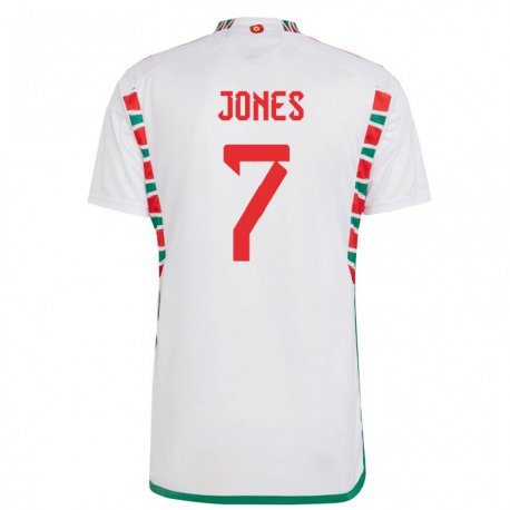 Kandiny Niño Camiseta Gales Emma Jones #7 Blanco 2ª Equipación 22-24 La Camisa Chile