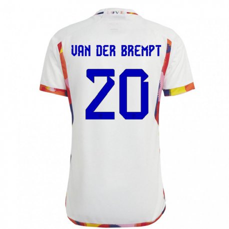 Kandiny Niño Camiseta Bélgica Ignace Van Der Brempt #20 Blanco 2ª Equipación 22-24 La Camisa Chile