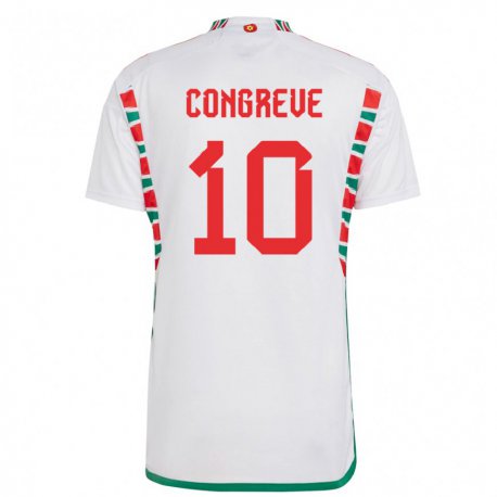 Kandiny Niño Camiseta Gales Cameron Congreve #10 Blanco 2ª Equipación 22-24 La Camisa Chile
