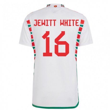 Kandiny Niño Camiseta Gales Harry Jewitt White #16 Blanco 2ª Equipación 22-24 La Camisa Chile