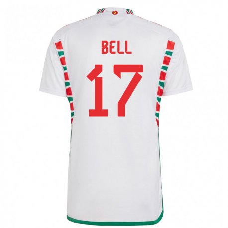 Kandiny Niño Camiseta Gales Zac Bell #17 Blanco 2ª Equipación 22-24 La Camisa Chile