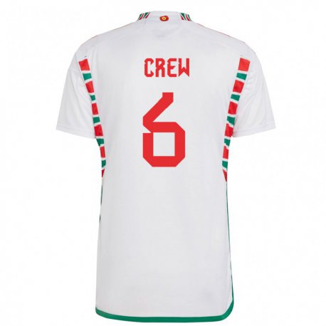 Kandiny Niño Camiseta Gales Charlie Crew #6 Blanco 2ª Equipación 22-24 La Camisa Chile