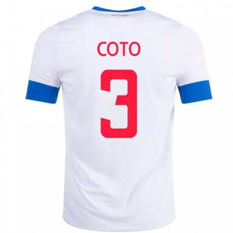 Kandiny Niño Camiseta Costa Rica Maria Coto #3 Blanco 2ª Equipación 22-24 La Camisa Chile