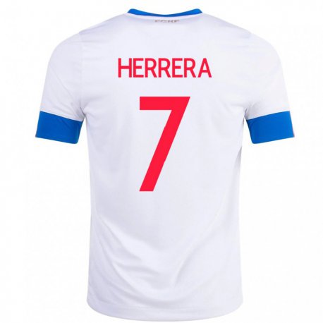 Kandiny Niño Camiseta Costa Rica Melissa Herrera #7 Blanco 2ª Equipación 22-24 La Camisa Chile