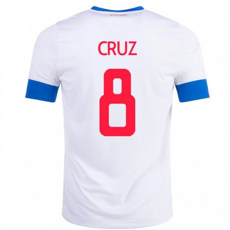 Kandiny Niño Camiseta Costa Rica Daniela Cruz #8 Blanco 2ª Equipación 22-24 La Camisa Chile