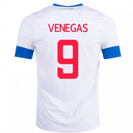 Kandiny Niño Camiseta Costa Rica Carolina Venegas #9 Blanco 2ª Equipación 22-24 La Camisa Chile