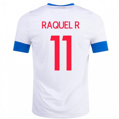 Kandiny Niño Camiseta Costa Rica Raquel Rodriguez #11 Blanco 2ª Equipación 22-24 La Camisa Chile