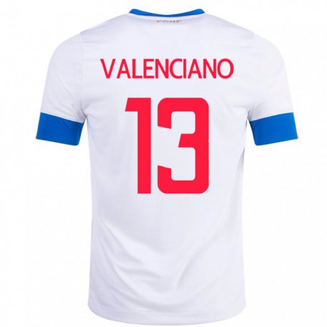 Kandiny Niño Camiseta Costa Rica Emilie Valenciano #13 Blanco 2ª Equipación 22-24 La Camisa Chile