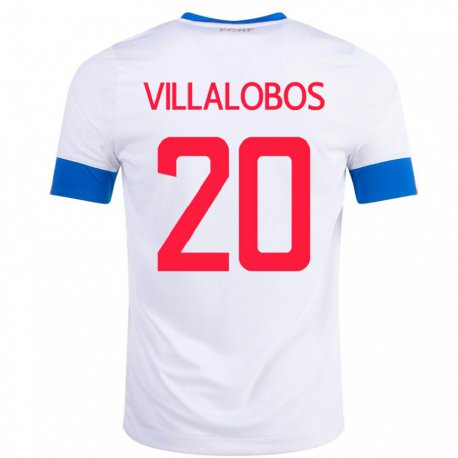 Kandiny Niño Camiseta Costa Rica Fabiola Villalobos #20 Blanco 2ª Equipación 22-24 La Camisa Chile
