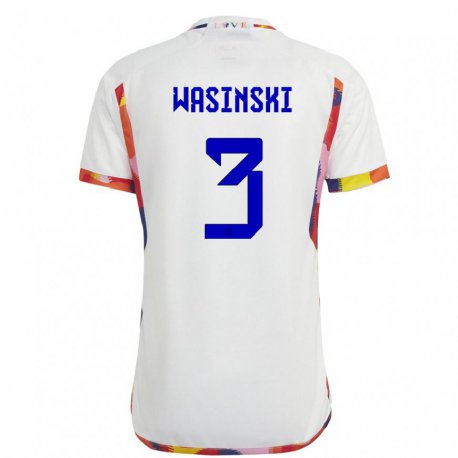 Kandiny Niño Camiseta Bélgica Martin Wasinski #3 Blanco 2ª Equipación 22-24 La Camisa Chile