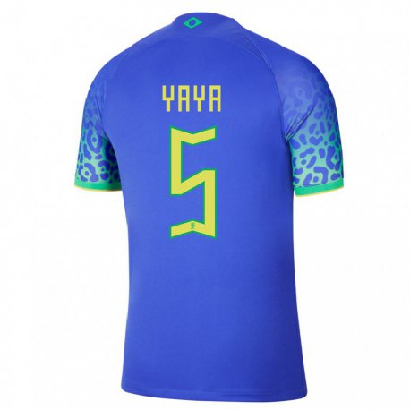 Kandiny Niño Camiseta Brasil Yaya #5 Azul 2ª Equipación 22-24 La Camisa Chile