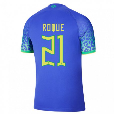 Kandiny Niño Camiseta Brasil Vitor Roque #21 Azul 2ª Equipación 22-24 La Camisa Chile