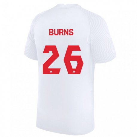 Kandiny Niño Camiseta Canadá Zoe Burns #26 Blanco 2ª Equipación 22-24 La Camisa Chile