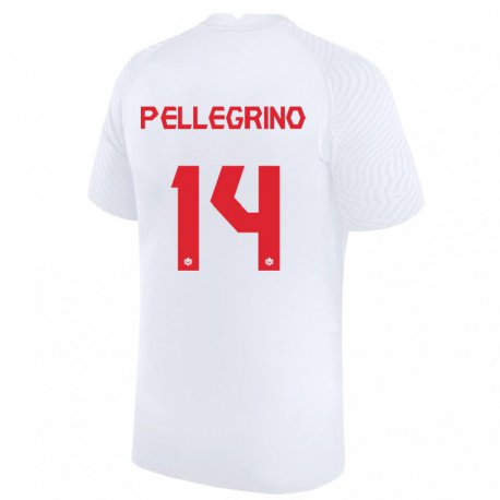 Kandiny Niño Camiseta Canadá Gabriel Pellegrino #14 Blanco 2ª Equipación 22-24 La Camisa Chile