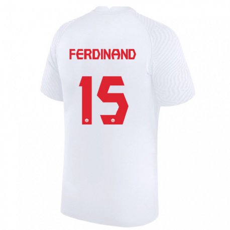 Kandiny Niño Camiseta Canadá Keesean Ferdinand #15 Blanco 2ª Equipación 22-24 La Camisa Chile
