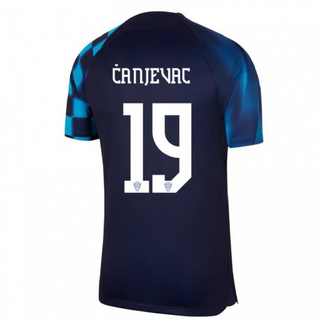 Kandiny Niño Camiseta Croacia Janja Canjevac #19 Azul Oscuro 2ª Equipación 22-24 La Camisa Chile
