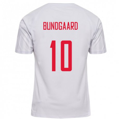 Kandiny Niño Camiseta Dinamarca Filip Bundgaard #10 Blanco 2ª Equipación 22-24 La Camisa Chile