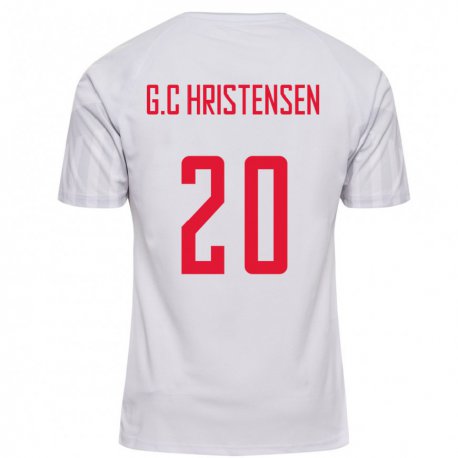 Kandiny Niño Camiseta Dinamarca Gustav Christensen #20 Blanco 2ª Equipación 22-24 La Camisa Chile