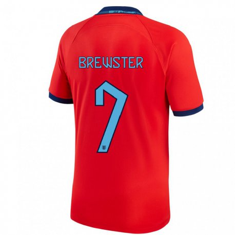 Kandiny Niño Camiseta Inglaterra Rhian Brewster #7 Rojo 2ª Equipación 22-24 La Camisa Chile