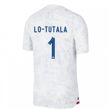 Kandiny Niño Camiseta Francia Thimothee Lo Tutala #1 Blanco Azul 2ª Equipación 22-24 La Camisa Chile
