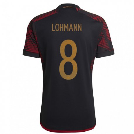Kandiny Niño Camiseta Alemania Sydney Lohmann #8 Granate Negro 2ª Equipación 22-24 La Camisa Chile
