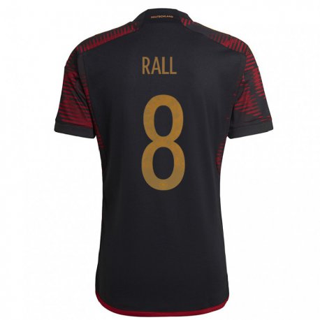 Kandiny Niño Camiseta Alemania Maximiliane Rall #8 Granate Negro 2ª Equipación 22-24 La Camisa Chile