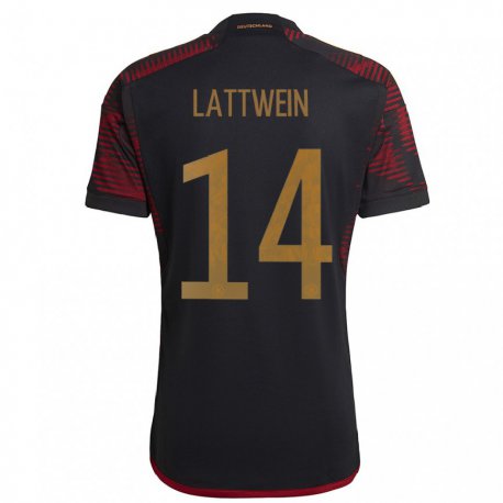 Kandiny Niño Camiseta Alemania Lena Lattwein #14 Granate Negro 2ª Equipación 22-24 La Camisa Chile