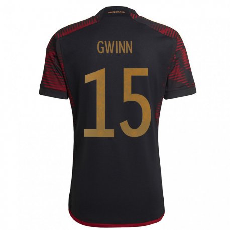 Kandiny Niño Camiseta Alemania Giulia Gwinn #15 Granate Negro 2ª Equipación 22-24 La Camisa Chile