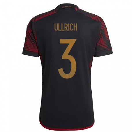 Kandiny Niño Camiseta Alemania Lukas Ullrich #3 Granate Negro 2ª Equipación 22-24 La Camisa Chile