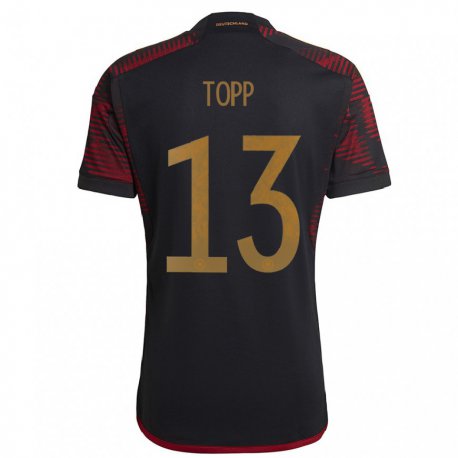 Kandiny Niño Camiseta Alemania Keke Topp #13 Granate Negro 2ª Equipación 22-24 La Camisa Chile
