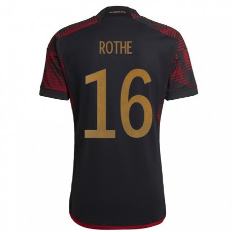 Kandiny Niño Camiseta Alemania Tom Rothe #16 Granate Negro 2ª Equipación 22-24 La Camisa Chile