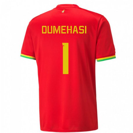 Kandiny Niño Camiseta Ghana Fafali Dumehasi #1 Rojo 2ª Equipación 22-24 La Camisa Chile