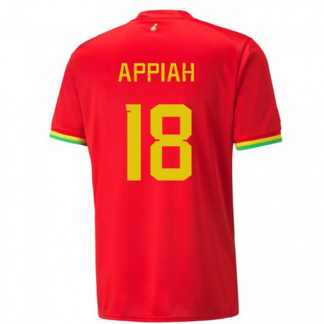 Kandiny Niño Camiseta Ghana Veronica Appiah #18 Rojo 2ª Equipación 22-24 La Camisa Chile