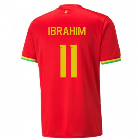 Kandiny Niño Camiseta Ghana Zubairu Ibrahim #11 Rojo 2ª Equipación 22-24 La Camisa Chile