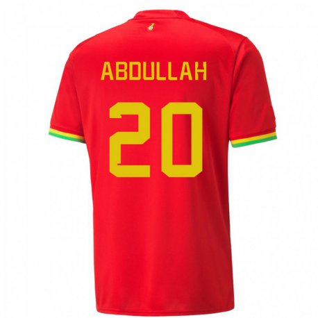 Kandiny Niño Camiseta Ghana Razak Abdullah #20 Rojo 2ª Equipación 22-24 La Camisa Chile