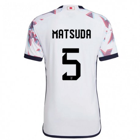 Kandiny Niño Camiseta Japón Hayate Matsuda #5 Blanco 2ª Equipación 22-24 La Camisa Chile