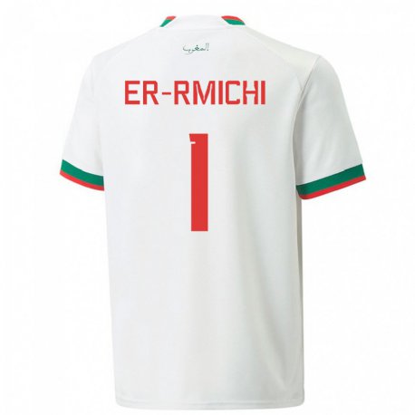 Kandiny Niño Camiseta Marruecos Khadija Er Rmichi #1 Blanco 2ª Equipación 22-24 La Camisa Chile